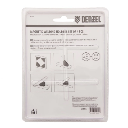 Набор из 4 фиксаторов магнитных для сварочных работ Denzel фото 7