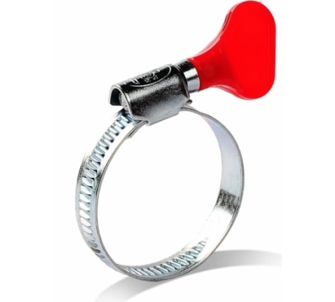 Хомут червячный 16-25 с барашком металлический, 5 шт. фото 4