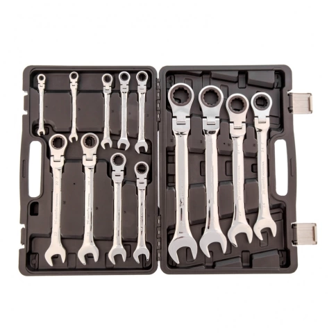 Набор ключей комбинированных трещеточных шарнирных 13 шт Matrix фото 1