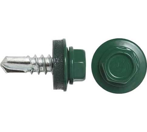 Саморез кровельный, 4,8х50/51 зеленый мох RAL6005 500 шт фото 5