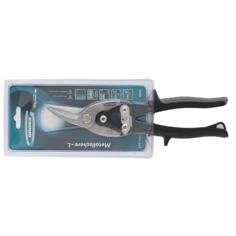 Ножницы по металлу PIRANHA, 250 мм,прямой и левый рез., сталь-CrMo, двухкомп.рук Gross фото 1