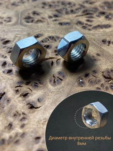 Гайка оцинкованная М8 DIN 934 шестигранная 100 шт. фото 3