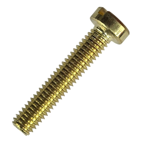 Винт с цилиндрической головкой и прямым шлицем 6х25 мм DIN 84, полная резьба, латунный фото 1