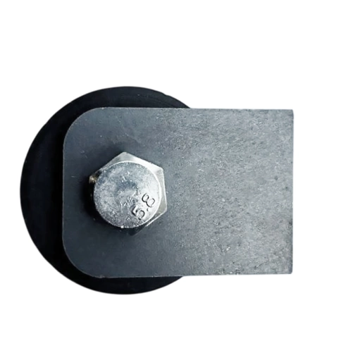 Ролик d50 мм ЧР2527 на пластинах под трубу 20*20, черный капролон фото 3