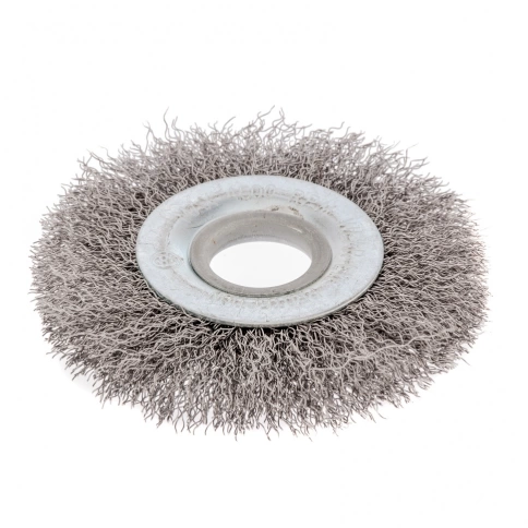 Щетка для УШМ плоская, вит.проволока, посадка 22,2мм, 100 мм М14 Сибртех фото 3