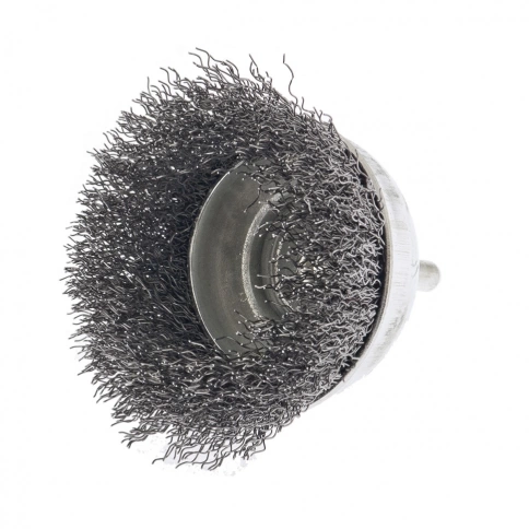 Щетка для дрели "чашка", со шпилькой, вит.проволока 0,3мм, 75 мм Сибртех фото 2