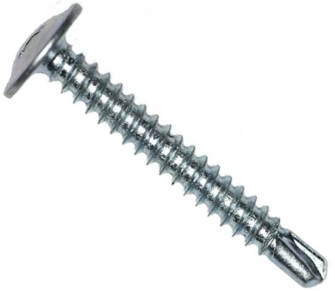 Саморез с прессшайбой, сверло, RAL7024 серый фото 2