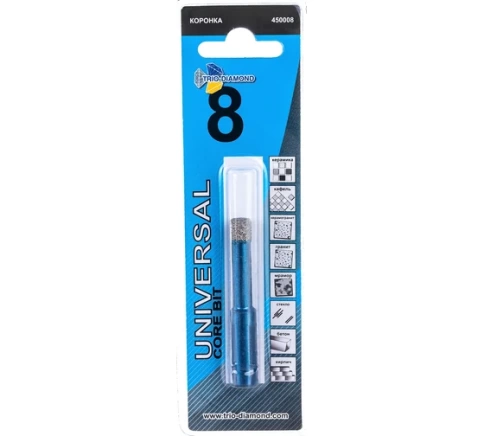 Коронка алмазная универсальная с технич. воском 8 мм фото 1