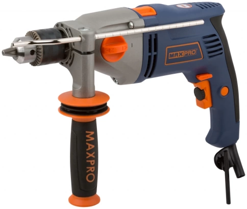 Дрель ударная 1050 Вт; 0-1100/2800 об/мин, ключевой патр., антивибр.руч.,резин.вст.,мет.корп.MAX-PRO фото 3