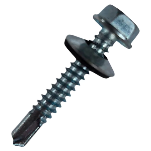 Саморез кровельный 6,3х38 мм с шайбой ST, оцинкованный фото 1