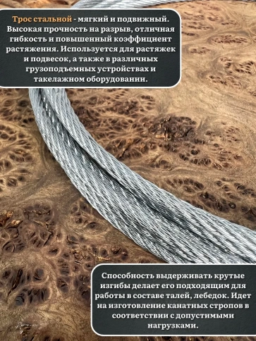 Трос стальной d2 оцинкованный без оплетки, 30 метров фото 5