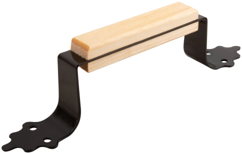 Ручка дверная прямоугольная с деревянными накладками  фото 2