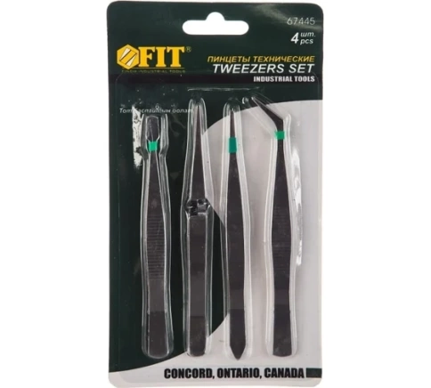 Пинцеты нержавеющие набор 4 шт фото 1