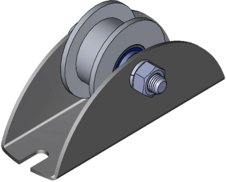 Ролик на платформе Р3606, d65мм, под трубу 20х20,металл 2 шт фото 6