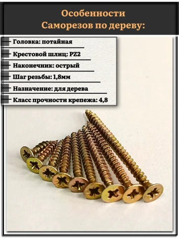 Саморезы по дереву М4,5 ЖЦ набор 1 ( 180 шт) фото 2