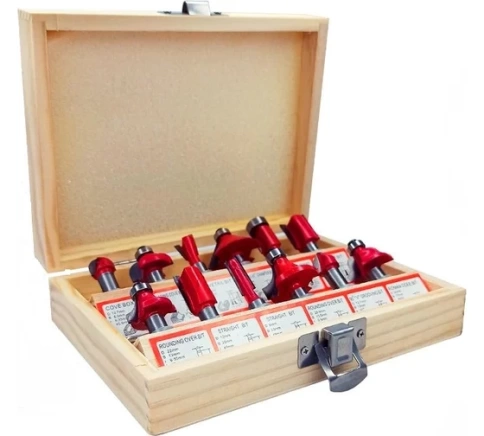 Набор фрез твердосплавных по дереву 12 шт. фото 1