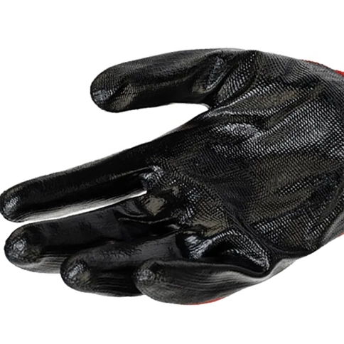 Перчатки полиэфирные с черным нитрильным покрытием, 13 класс вязки, размер 9, Stels фото 2
