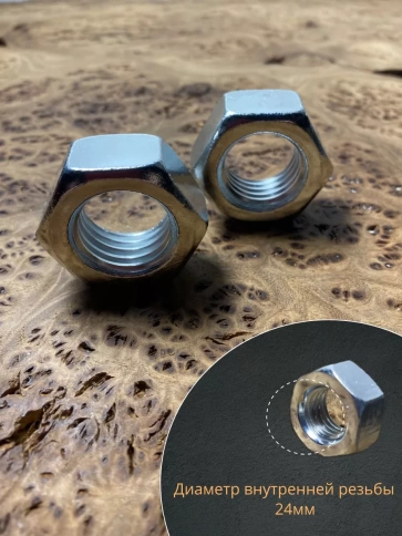 Гайка оцинкованная М24 DIN 934 шестигранная 10 шт. фото 3