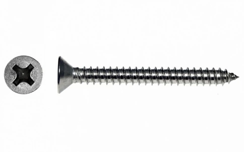 Саморез потайной нержавеющий 5,5х60 РН DIN7982 , 50 шт. фото 5