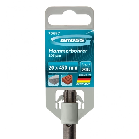 Бур по бетону PRO, SDS PLUS, 20х450 мм  Gross фото 4