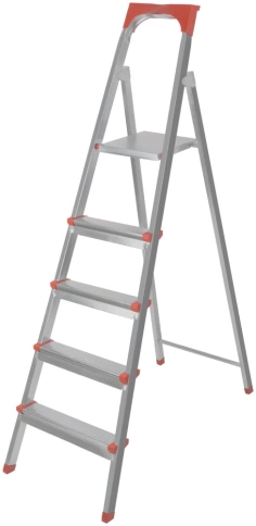 Стремянка 5 ступеней, стальная 6,65 кг фото 1