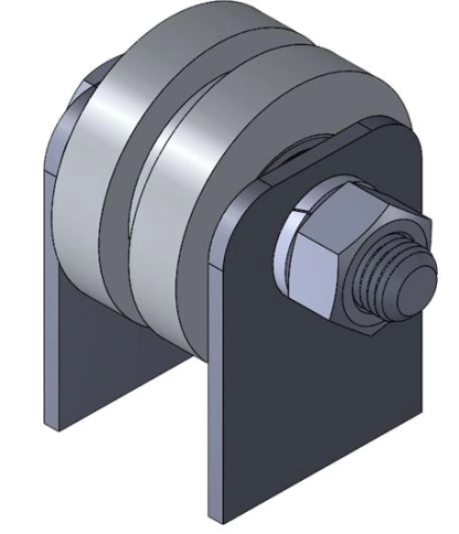 Ролик на пластинах Р3507, d50мм под полосу, металл, 2 шт. фото 6
