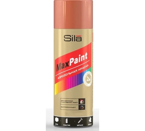 Эмаль аэрозольный медный металлик SILA HOME Max Paint 520 мл фото 1