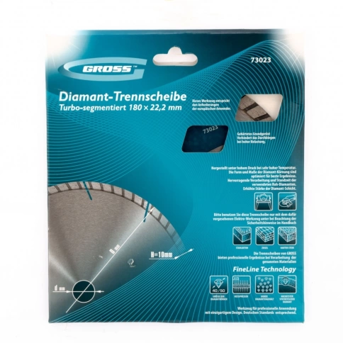 Диск алмазный турбо-сегментный сухое резание 180х22,2 мм Gross фото 4