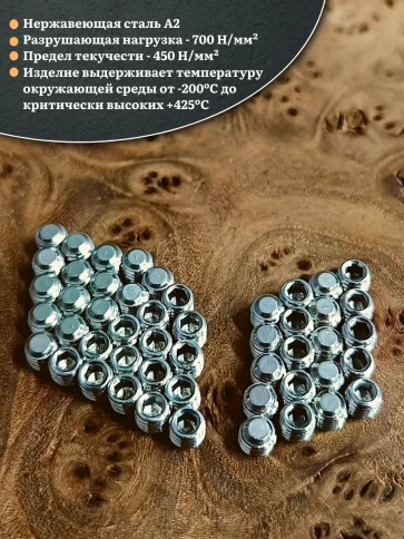 Винт установочный нержавеющий М8х8 DIN913 (гужон), 50 шт. фото 3