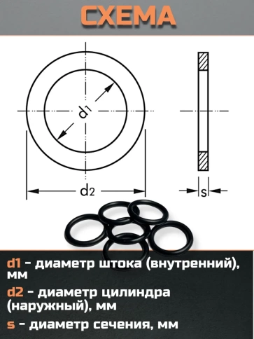 Кольцо уплотнительное 19 мм ( 19х23х25 ) резиновое, 10 шт. фото 2
