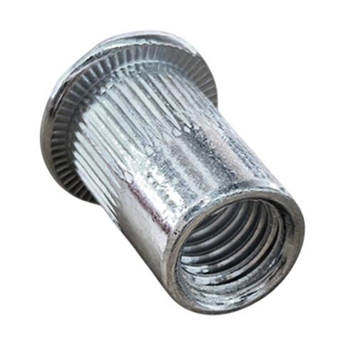 Заклепка с внутренней резьбой, цилиндрический бортик М8х1,25х18 мм, белый цинк фото 2