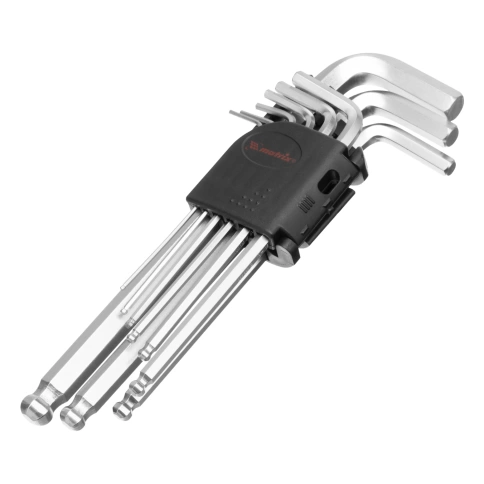 Набор ключей имбусовых HEX 1,5-10 мм CrV 9шт. удлиненные с шаром, Matrix фото 1