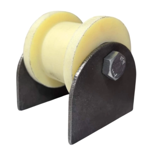 Ролик d70 мм Р2708 на пластинах под трубу d3/4, капролон фото 1