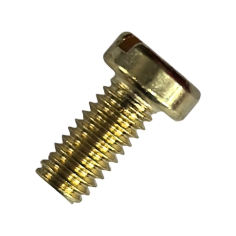 Винт с цилиндрической головкой и прямым шлицем 4х10 мм DIN 84, полная резьба, латунный фото 2