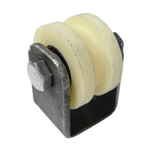 Ролик d40 мм Р2411 на платформе под трубу 10*10, капролон фото 2