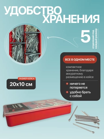 Шплинты прямые для фиксации крепежа в органайзере НАБОР 2 фото 5