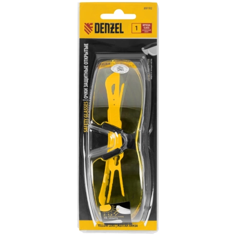 Очки защитные открытые. поликарбонатные. желтые, 2-хкомп.дужки Denzel фото 2