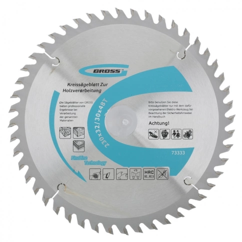 Диск пильный по дереву 230х32 мм 48 зубьев + кольцо 32/30 мм Gross фото 1