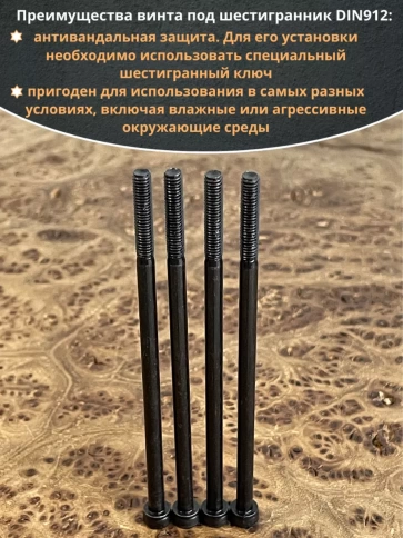 Винт высокопрочный НР М4х100 мм к.п.12.9 черный DIN912, 50 шт. фото 4