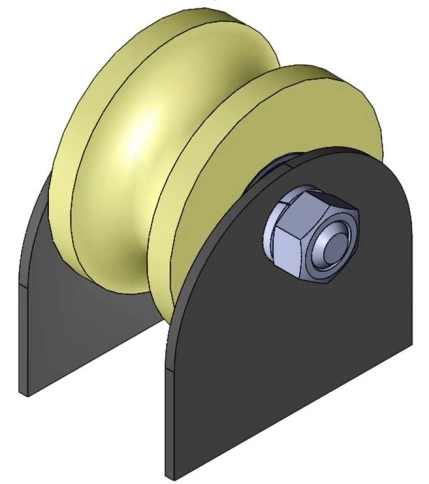 Ролик на пластинах Р2708, d 70 мм, под трубу 3/4, 2 шт. фото 6