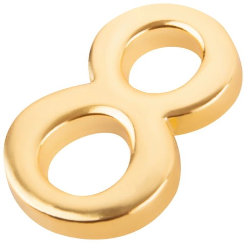 Цифра для номера квартиры "8" металл, золото (5080)  фото 2