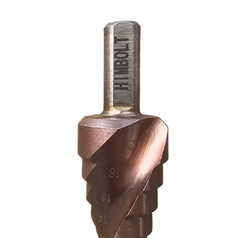 Сверло ступенчатое по металлу с кобальтом 5% P6M5K5 4-20 мм HIMBOLT пластиковый бокс фото 4