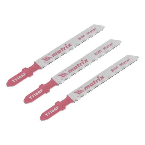 Полотна для эл.лобзика по металлу, 55х1,2 мм T118AF Bimetal 3шт Matrix фото 1