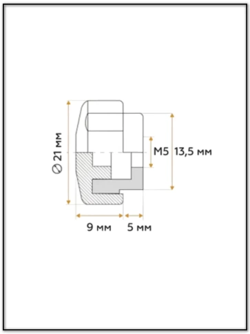 Ручка фиксатор барашек разборный d21 болт М5 (не в комплекте), 50 шт. фото 2
