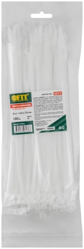 Хомуты нейлоновые белые для проводов 250х4,8 мм 100 шт.  фото 1