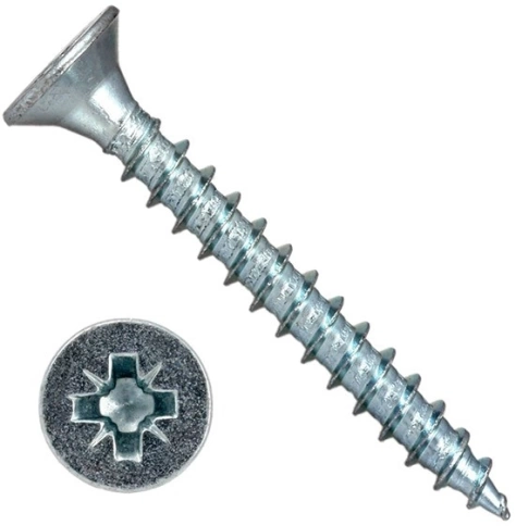 Шуруп для дерева потай Б 4,5х45 Белый цинк фото 2