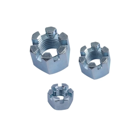 Гайка корончатая (прорезная) М42 DIN 935 оцинкованная, 5 шт. фото 1