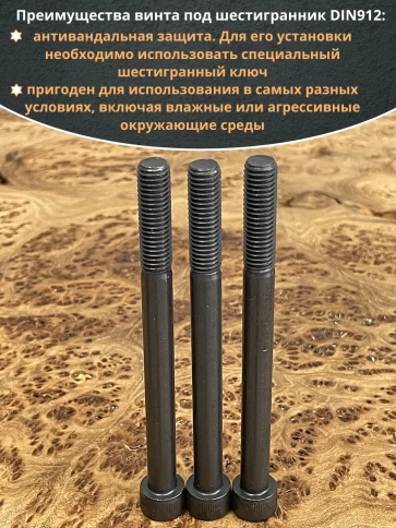 Винт высокопрочный НР М10х120 мм к.п.12.9 черный DIN912, 10 шт. фото 4