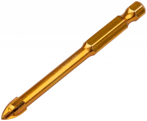 Сверло по кафелю 4 реж.кромки. титан.покр. U-хвостовик под биту, фото 3