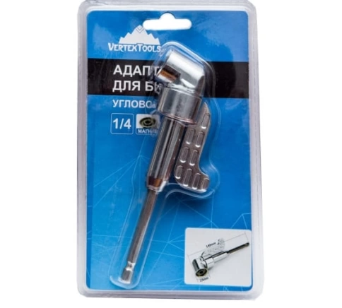 Редуктор для бит угловой 1/4 140 мм VERTEXTOOLS фото 1